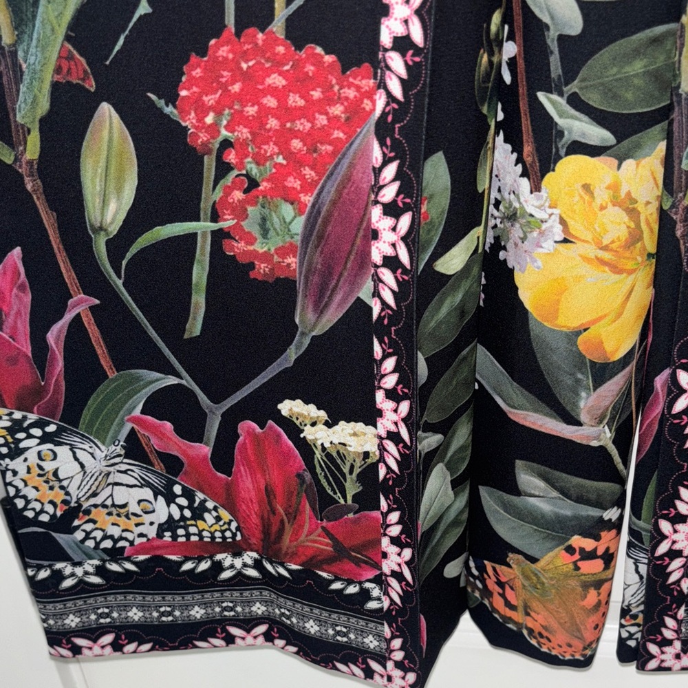 NEW Alice + Olivia Midnight Floral Special Occasion Pleated Jumpsuit Sz 2 - Picture 6 of 13